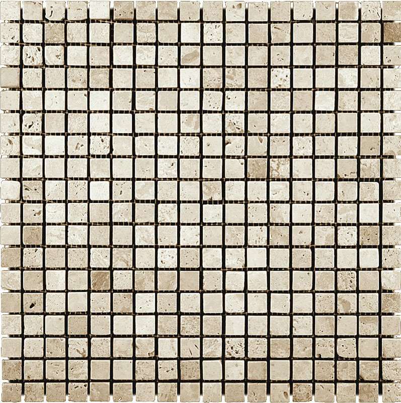 Мозаика Natural Mosaic Adriatica Travertine (1,5X1,5) 7M090-15T, цвет бежевый, поверхность матовая, квадрат, 305x305