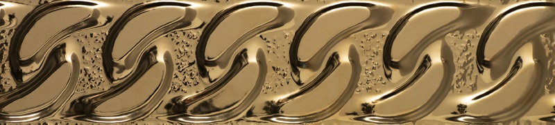 Бордюры Paradyz Fashion Spirit Copper Listwa Struktura Pol., цвет золотой, поверхность полированная, прямоугольник, 90x398