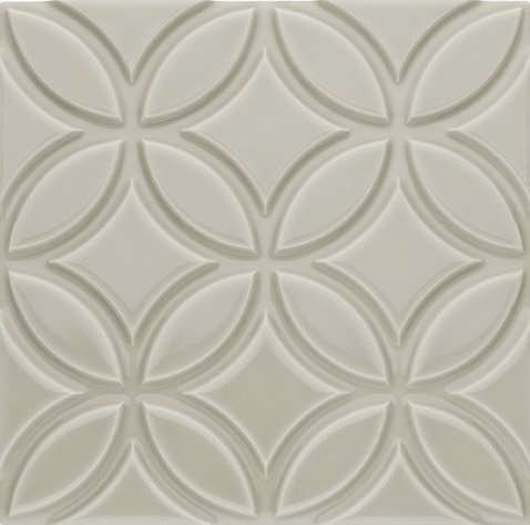 Декоративные элементы Adex ADNE4136 Relieve Botanical Silver Mist, цвет серый, поверхность глянцевая, квадрат, 150x150