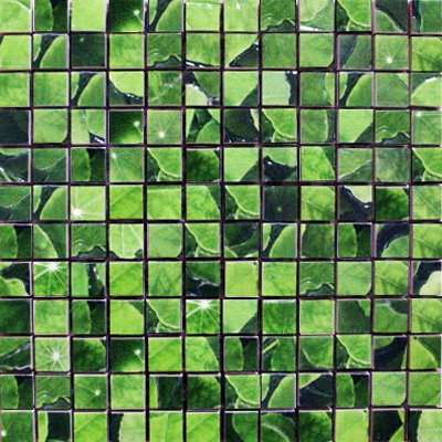 Мозаика Infinity Lotus Mosaico Verde, цвет зелёный, поверхность глянцевая, квадрат, 300x300