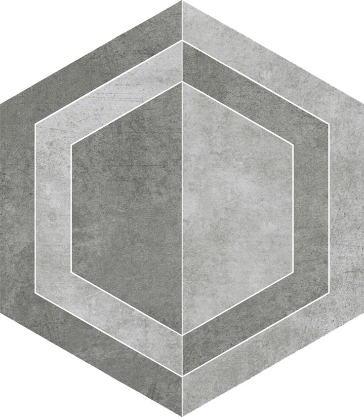 Декоративные элементы Paradyz Scratch Grys Heksagon B Mat., цвет серый, поверхность матовая, прямоугольник, 260x298