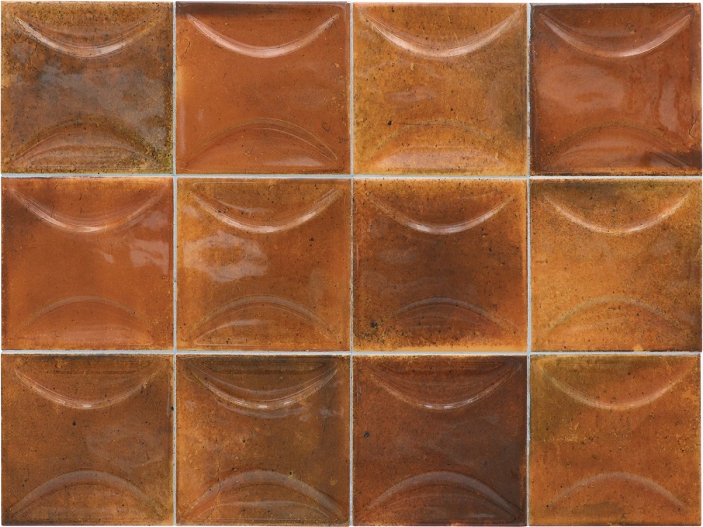Керамическая плитка Equipe Hanoi Arco Burnt Red 30029, цвет коричневый, поверхность глянцевая, квадрат, 100x100