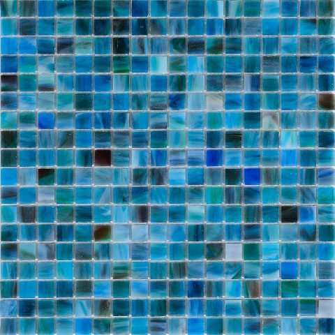 Мозаика Alma Mosaic Smalto SM18, цвет чёрный голубой, поверхность глянцевая, квадрат, 150x150