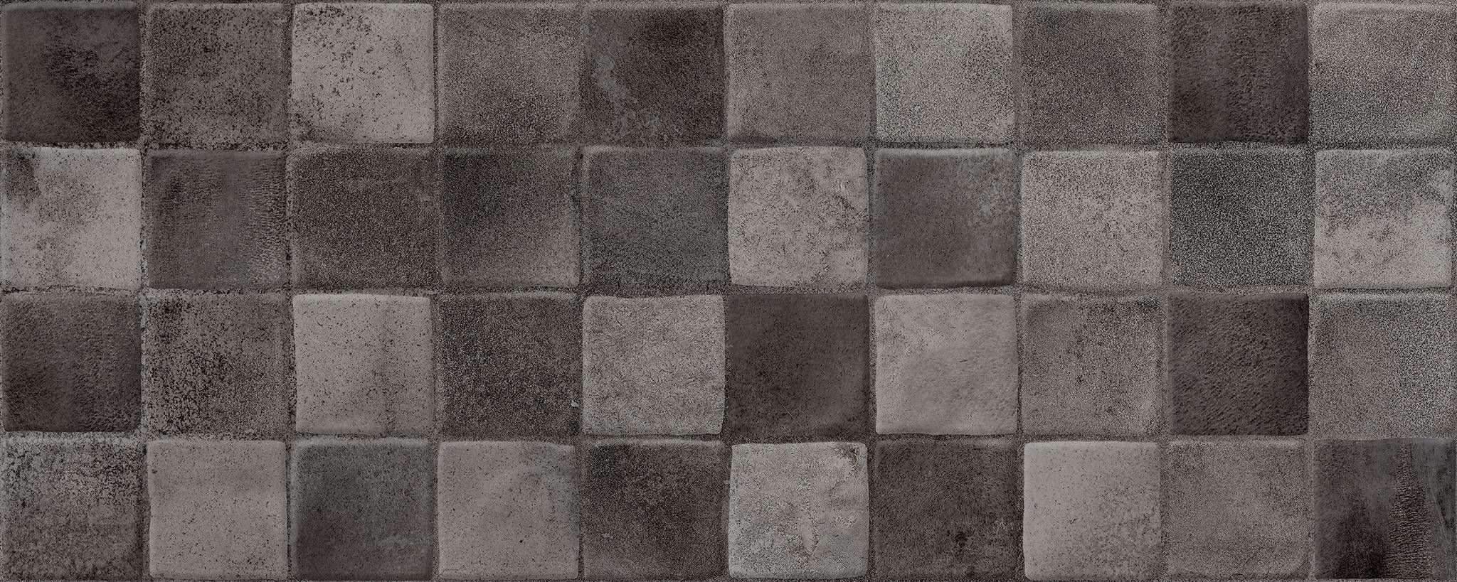 Мозаика Keros Mayolica Decorado Antracita, цвет чёрный, поверхность глянцевая, прямоугольник, 200x500