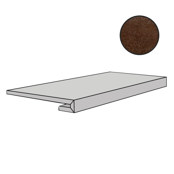 Ступени Floor Gres Flowtech Russet Nat.Gr 758216, цвет коричневый, поверхность матовая, прямоугольник, 330x1200