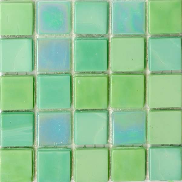 Мозаика JNJ Mosaic Интерьерные Cмеси 150x150 СК 7373 Green Meadow, цвет зелёный, поверхность глянцевая, квадрат, 150x150
