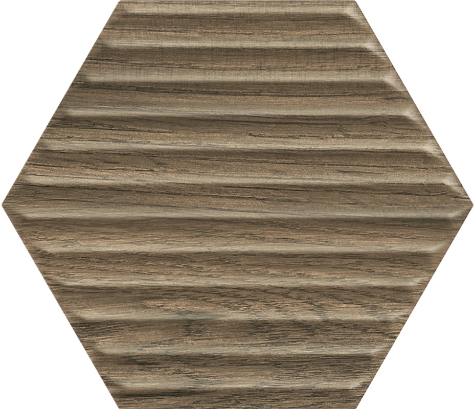 Керамическая плитка Paradyz Serene Brown Heksagon Struktura, цвет коричневый, поверхность рельефная, шестиугольник, 171x198