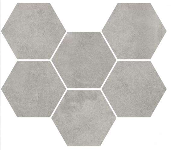 Мозаика Coliseumgres Expo Grey Mosaico Hexagon 620110000173, цвет серый, поверхность матовая, шестиугольник, 250x290