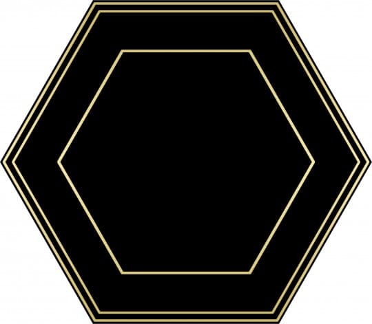 Керамогранит Dune Shapes Hexaline Comb Black 187999, цвет чёрный, поверхность матовая, шестиугольник, 215x250