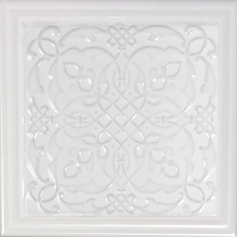 Декоративные элементы Monopole Armonia B Blanco, цвет белый, поверхность глянцевая, квадрат, 150x150