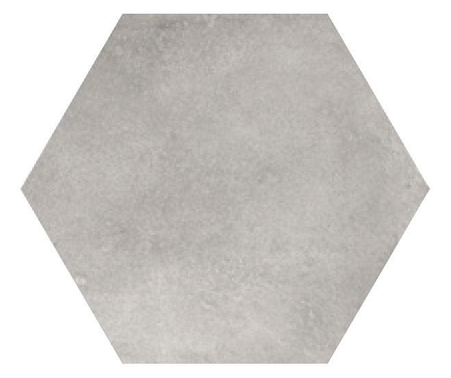 Керамогранит Elios Hexagon Grey 00ZE080, цвет серый, поверхность матовая, шестиугольник, 254x292