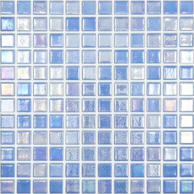 Мозаика Vidrepur Shell № 552, цвет голубой, поверхность глянцевая, квадрат, 317x317