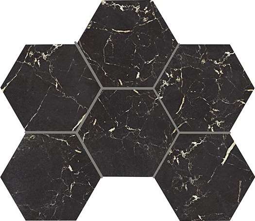 Декоративные элементы Piemme Marmi-Reali Mat Esagono Nero Reale 00411, цвет чёрный, поверхность матовая, шестиугольник, 290x415