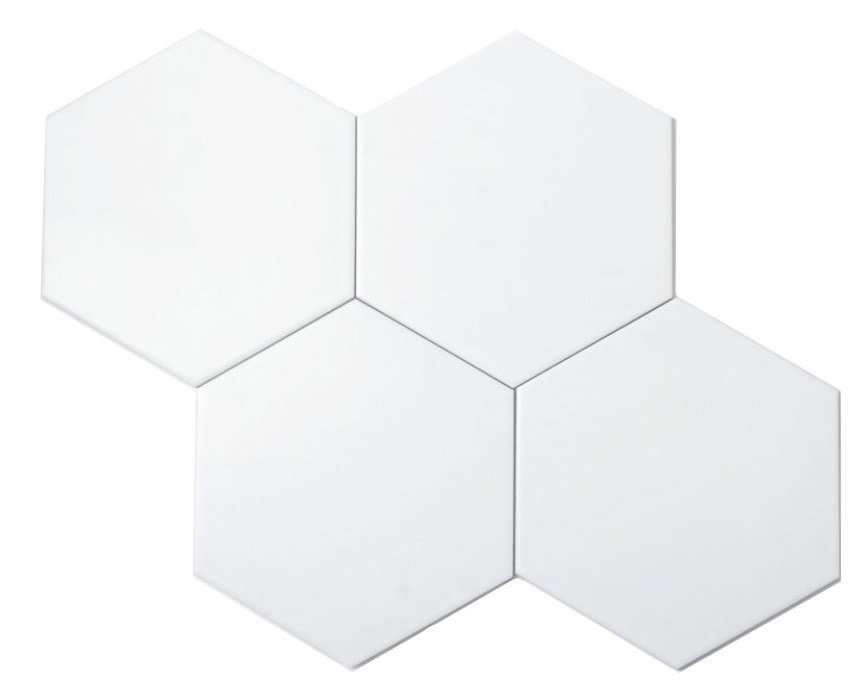 Керамическая плитка NS Mosaic Ceramic GH250, цвет белый, поверхность матовая, шестиугольник, 200x230