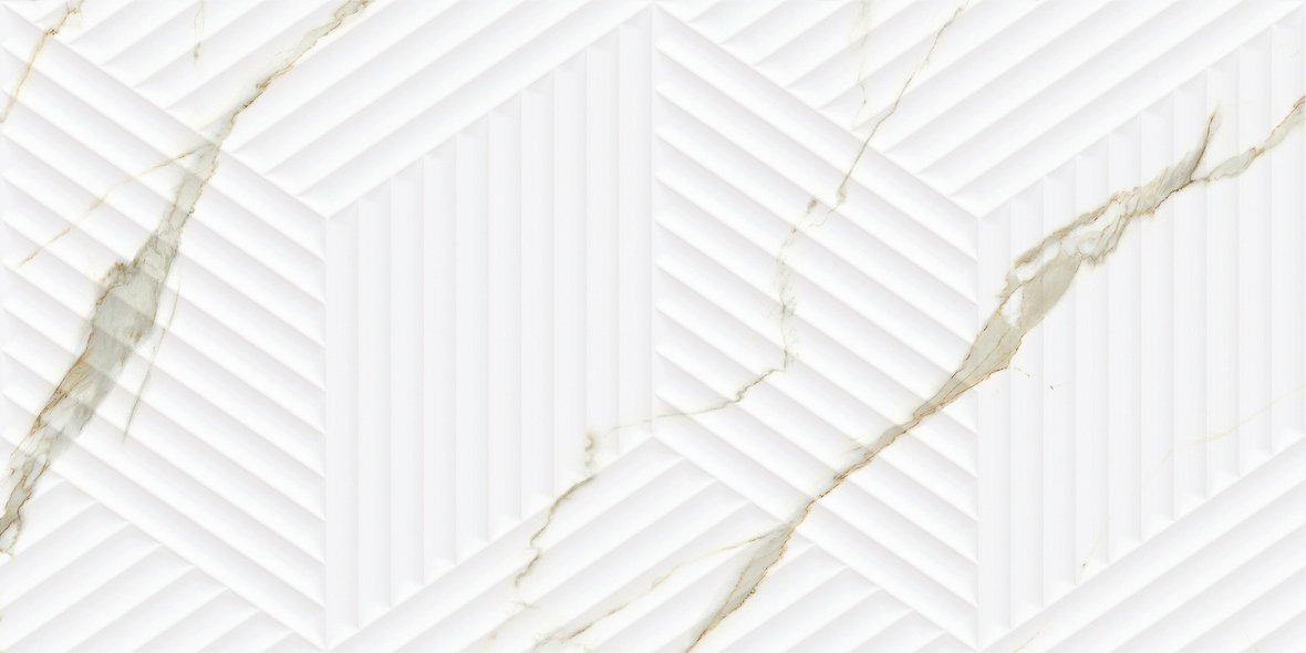 Декоративные элементы Artecera Bianco Carrara Classico Cubo Rectificado LE63063B-F53, цвет бежевый, поверхность глянцевая рельефная, прямоугольник, 300x600