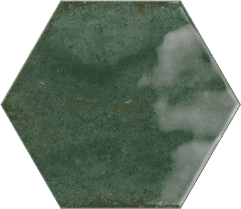 Керамическая плитка Ribesalbes Hex Olive Glossy, цвет зелёный, поверхность глянцевая, шестиугольник, 150x173