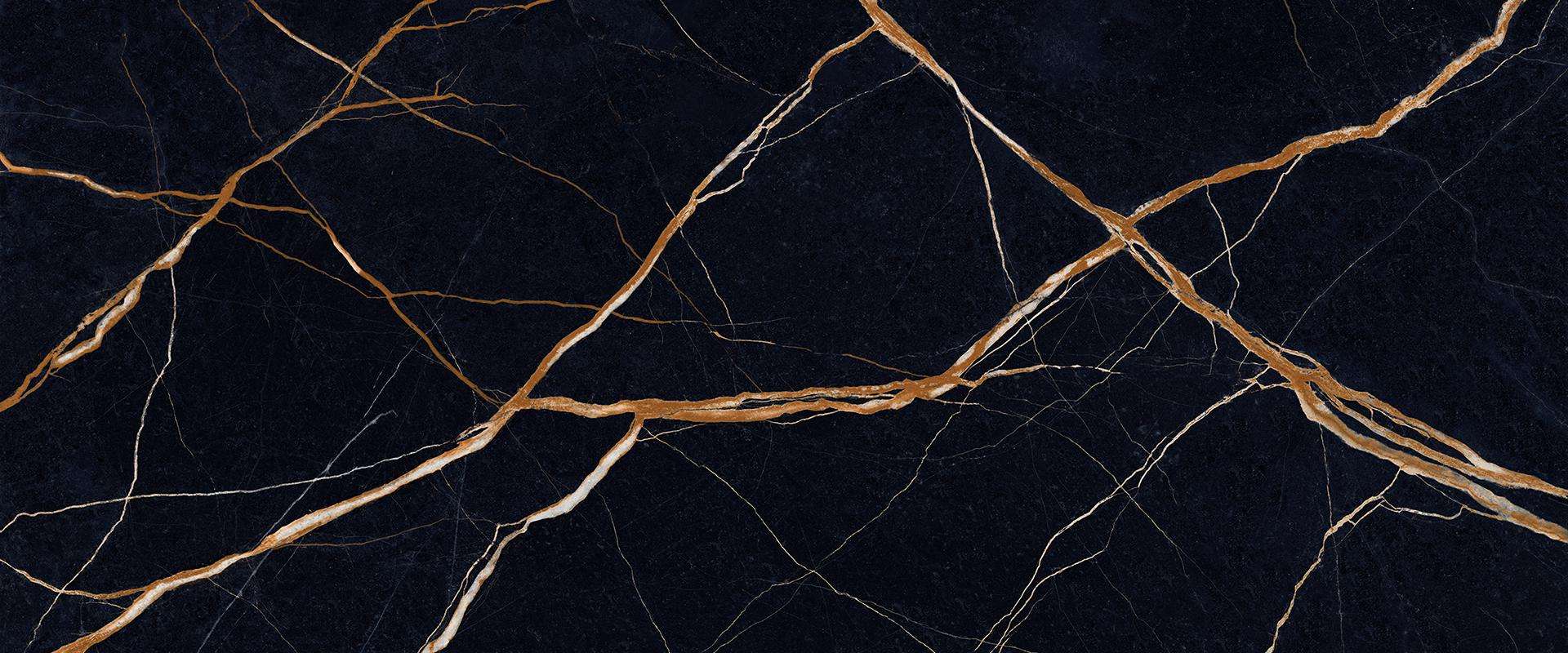 Широкоформатный керамогранит Provenza Unique Marble Sahara Noir Lappato EKRL, цвет чёрный, поверхность лаппатированная, прямоугольник, 1200x2780