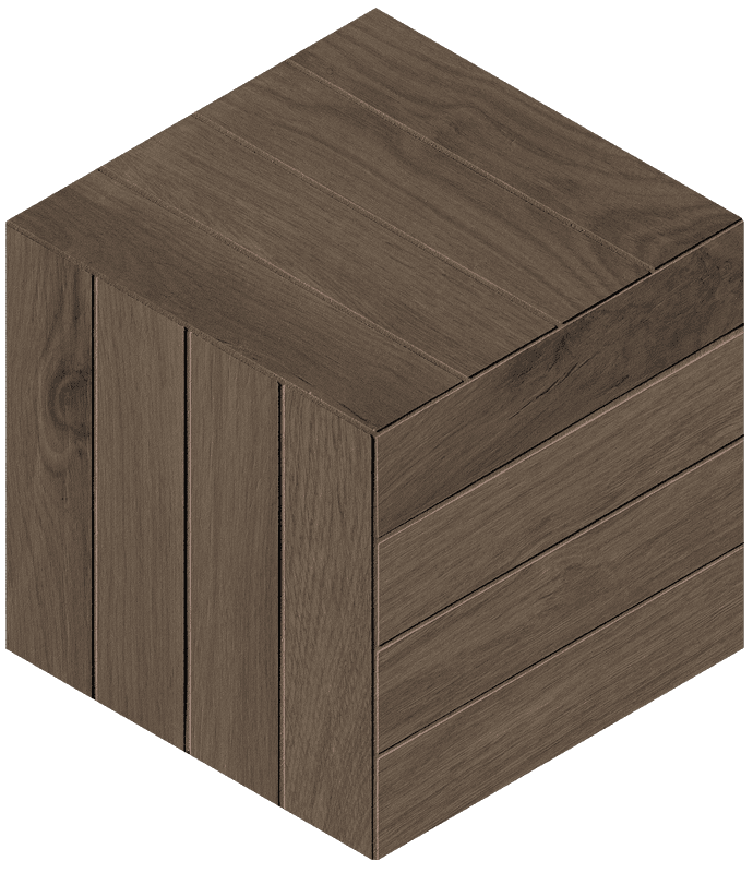 Мозаика Fap Fapnest Brown Cube Mosaico Matt fOBB, цвет коричневый, поверхность матовая, шестиугольник, 375x430