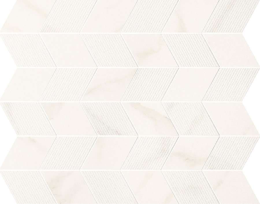 Мозаика Panaria Trilogy Mos Frecc. Calacatta White Soft PGZTYE0, цвет белый, поверхность матовая, прямоугольник, 300x330