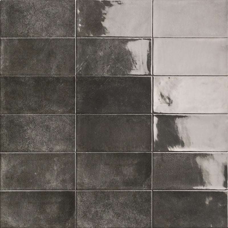 Керамическая плитка Mainzu Camden Nero, цвет чёрный тёмный, поверхность глянцевая, прямоугольник, 100x200