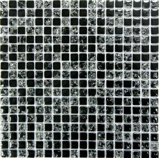 Мозаика Bonaparte Bonaparte Strike Black, цвет чёрный, поверхность глянцевая, квадрат, 300x300