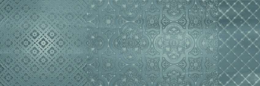 Керамическая плитка Arcana Aquarelle Murale Turquesa Mix, цвет бирюзовый, поверхность глянцевая, прямоугольник, 250x750