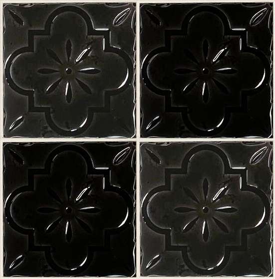 Декоративные элементы Grazia Shades Of Art Giralda Charcoal GIRA5, цвет чёрный, поверхность глянцевая, квадрат, 130x130