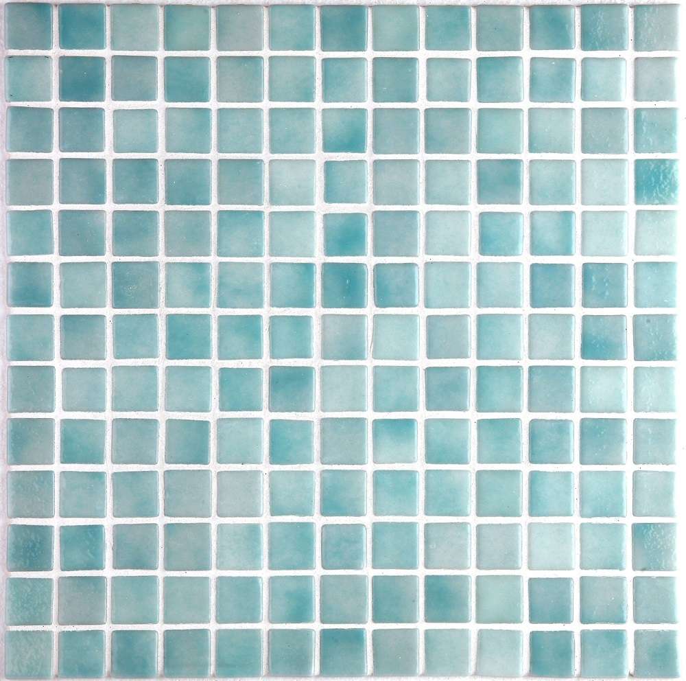 Мозаика Ezarri Niebla 3629 - B, цвет голубой, поверхность глянцевая, квадрат, 334x334