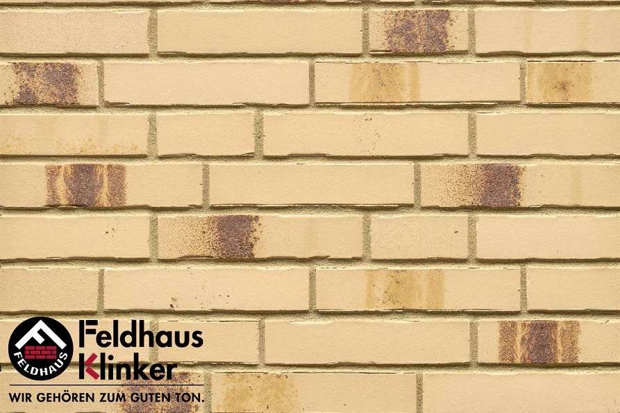 Клинкер Feldhaus Klinker Bacco Crema Maron R970DF14, цвет жёлтый, поверхность матовая, под кирпич, 52x240