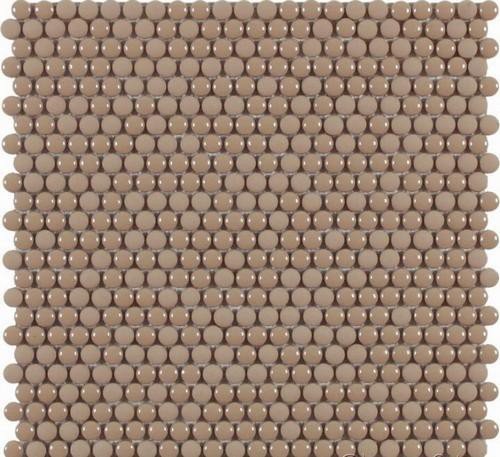 Мозаика Dune Glass Mosaics Dots Warm 187536, цвет коричневый, поверхность матовая, круг и овал, 282x285