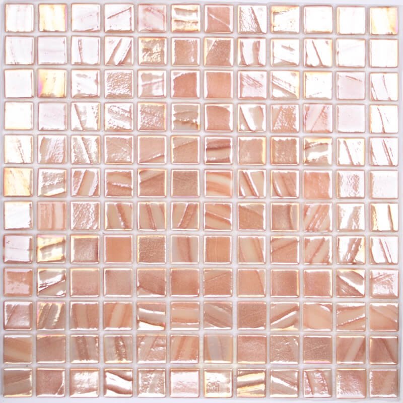 Мозаика Vidrepur Titanium № 723, цвет розовый, поверхность глянцевая, квадрат, 317x317