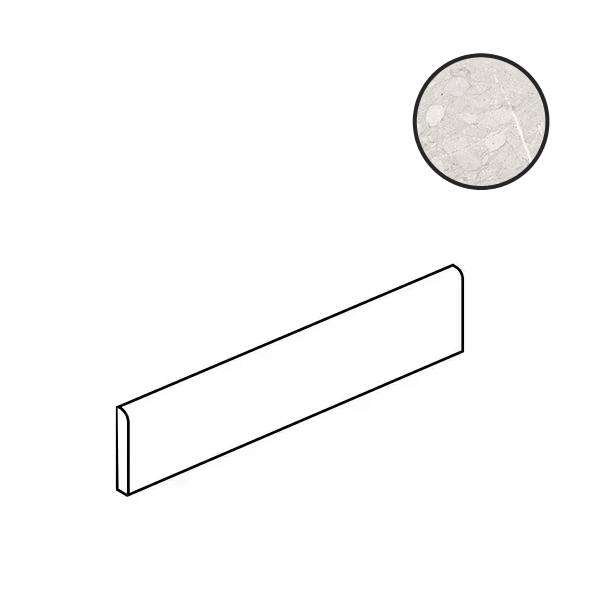 Бордюры Kerranova Skala K-2201/MR/p01, цвет белый, поверхность матовая, прямоугольник, 76x600