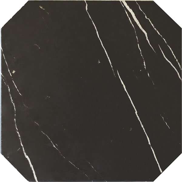 Керамогранит Equipe Octagon Marmol Negro 21011, цвет чёрный, поверхность матовая, восьмиугольник, 200x200