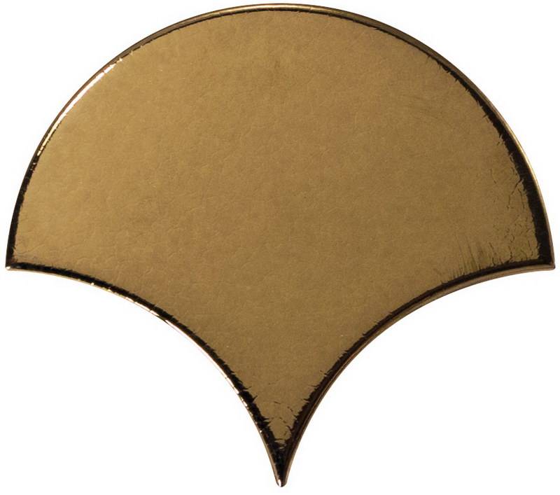 Керамическая плитка Equipe Scale Fan Metallic 23842, цвет золотой, поверхность глянцевая, чешуя, 106x120