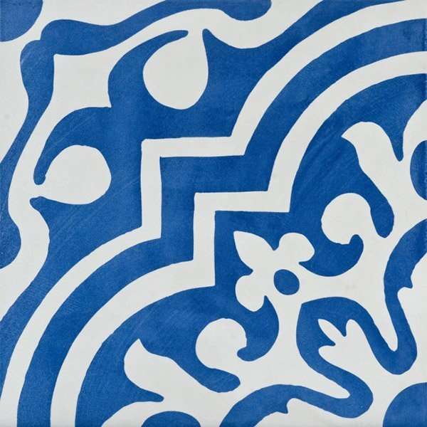 Керамогранит Cedir Mediterraneo Capri Bianco/Blu, цвет синий, поверхность матовая, квадрат, 500x500