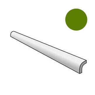 Бордюры Equipe Manacor Pencil Bullnose Basil Green 26958, цвет зелёный, поверхность глянцевая, прямоугольник, 30x200