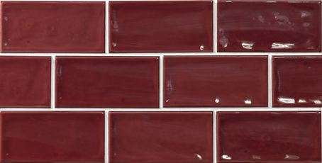 Керамическая плитка El Barco Glamour Carmin, цвет красный, поверхность глянцевая, кабанчик, 75x150