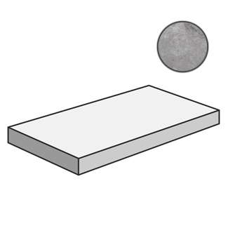 Ступени Cerdomus Supreme Angolo Sn Grad.C.Retta Grey Lev 75522, цвет серый, поверхность полированная, прямоугольник с капиносом, 330x1200