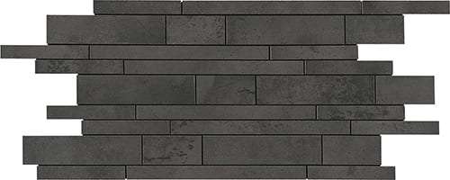 Мозаика La Fabbrica Hurban Muretto Graphite 177334, цвет чёрный, поверхность матовая, прямоугольник, 300x600