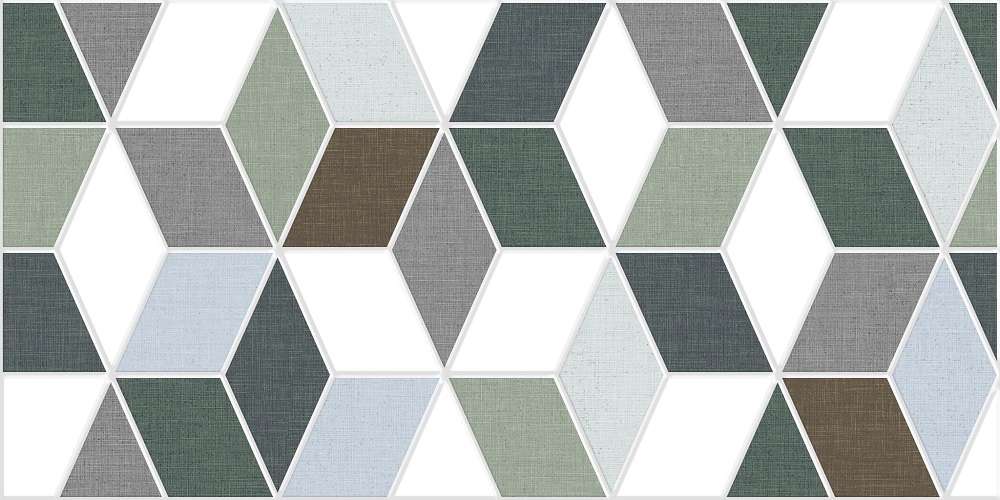 Керамическая плитка Керамин Тренд 4Д Зеленый, цвет разноцветный, поверхность матовая, прямоугольник, 300x600