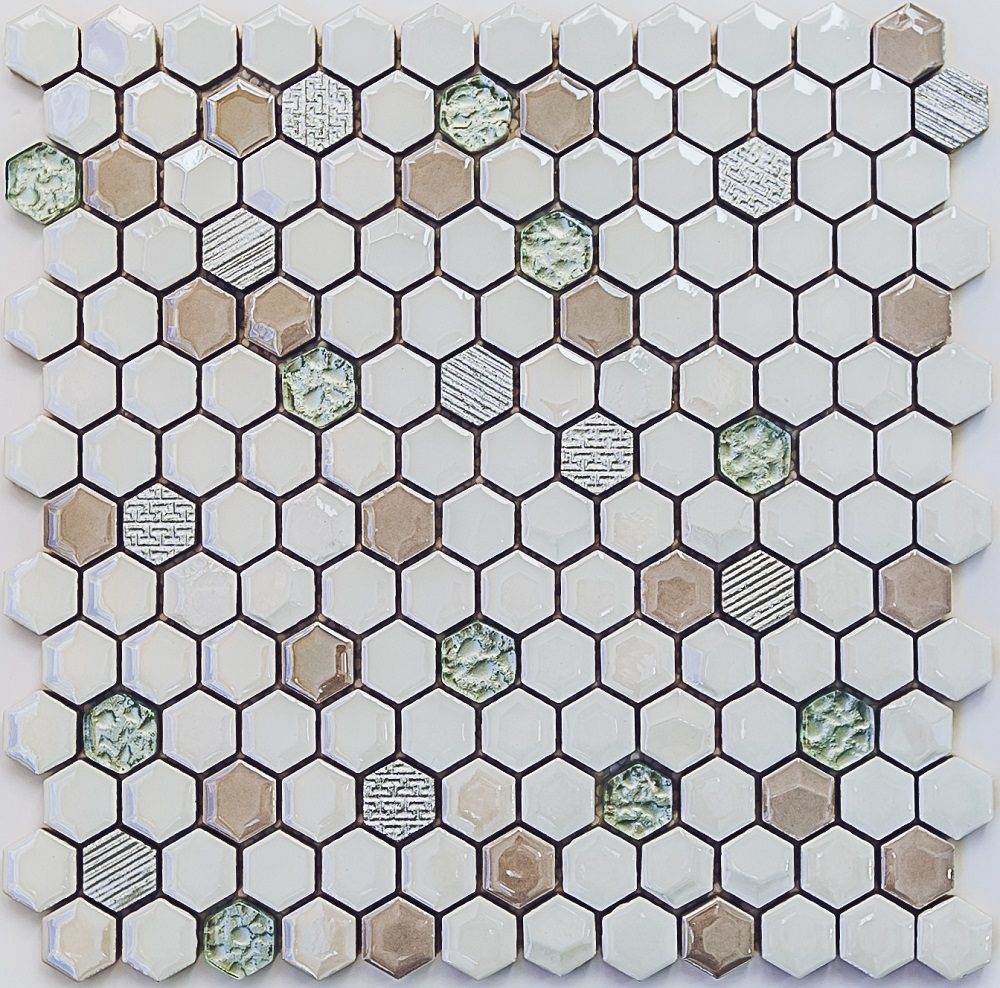 Мозаика Bonaparte Bonaparte Deluxe, цвет белый, поверхность глянцевая, прямоугольник, 302x305
