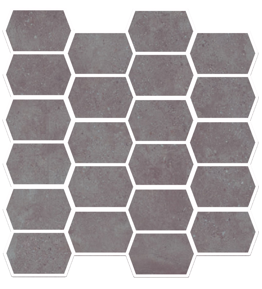 Мозаика Elios Montreal Mosaico Royal Dark 00XH290, цвет серый тёмный, поверхность матовая, шестиугольник, 320x350