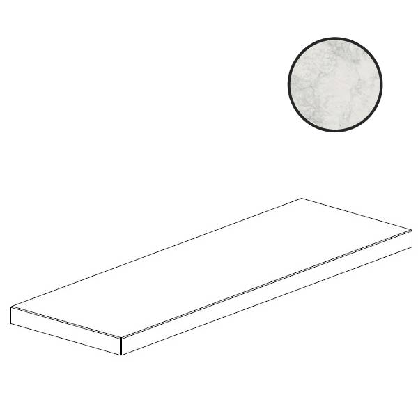 Ступени Century Contact Stone White Gradone Angolare Costa Retta Dx Nat 129291, цвет серый, поверхность натуральная, прямоугольник, 330x1200