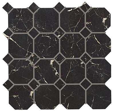 Декоративные элементы Piemme Marmi-Reali Mat Ottagono Nero Reale 00415, цвет чёрный, поверхность матовая, квадрат, 300x300