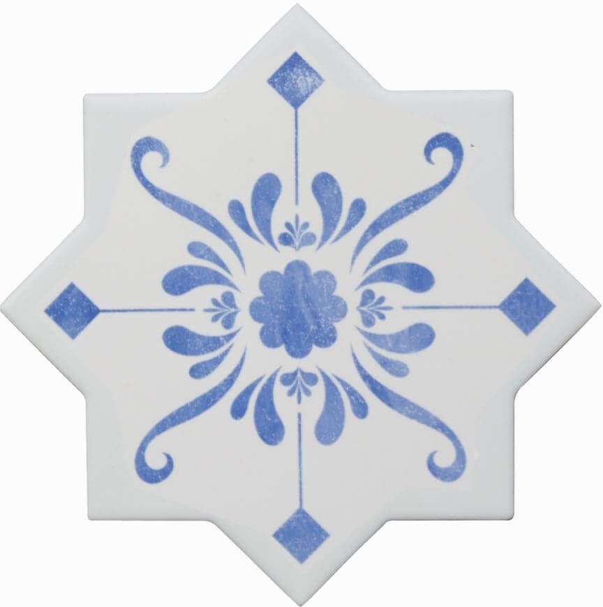 Декоративные элементы Cevica Becolors Star Dec. Stencil Electric Blue, цвет синий, поверхность матовая, квадрат, 133x133