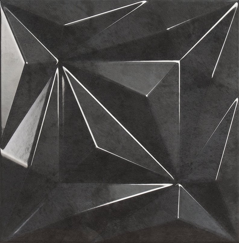 Керамическая плитка Baldocer Palais Anthracite, цвет чёрный, поверхность глянцевая, квадрат, 250x250