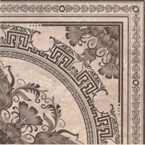 Панно STN Ceramica Roseton G.Dabo Gris, цвет серый, поверхность глянцевая, квадрат, 450x450