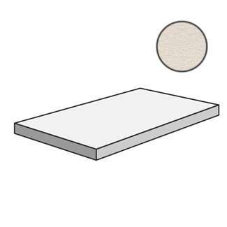 Ступени Mutina Flow Angolare corner tile SX White 603201, цвет белый, поверхность матовая, прямоугольник с капиносом, 330x1200