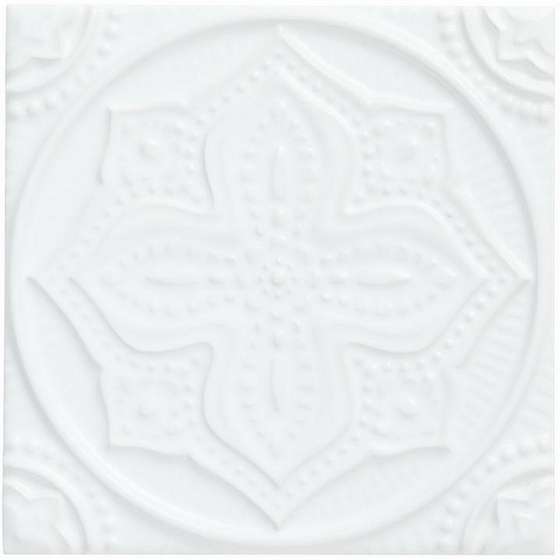 Декоративные элементы Adex ADST4067 Relieve Mandala Planet Snow Cap, цвет белый, поверхность глянцевая, квадрат, 148x148
