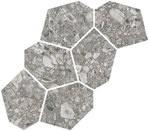 Мозаика Vives Mosaico Aymaras Cemento, цвет серый, поверхность матовая, прямоугольник, 242x395